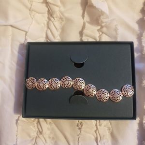 Metal choker style necklace rose gold color.